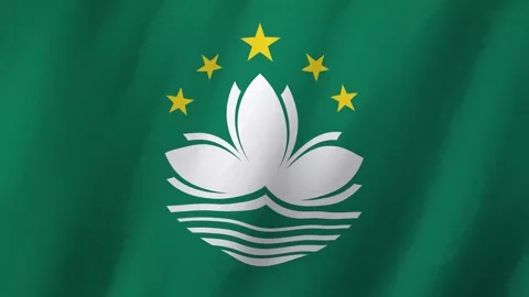 Dynamic Macau Flag Animation in the Wind Stock Footage 279968436