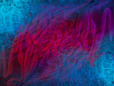 Dynamic magenta patterns with blue texture. Abstract background. 库存插图