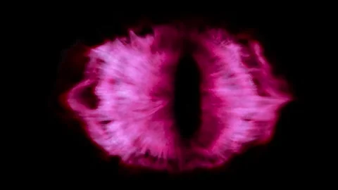 Dynamic magic eye with neon pink flame and smoke. Video stock 320101067