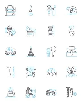 Dynamic management linear icons set. Agile, Flexibility, Adaptability Stock Illustration