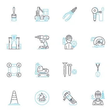 Dynamic management linear icons set. Agile, Flexibility, Adaptability Stock Illustration