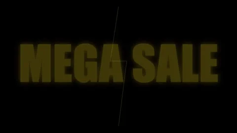 Dynamic Mega Sale golden text with lightning bolt animation, ideal for reta.. 库存影片 330280214