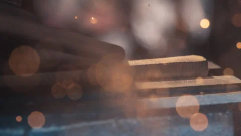 Dynamic Metalwork: 4K Slow-Mo Angle Grinder Sparks Stock Footage 265456789