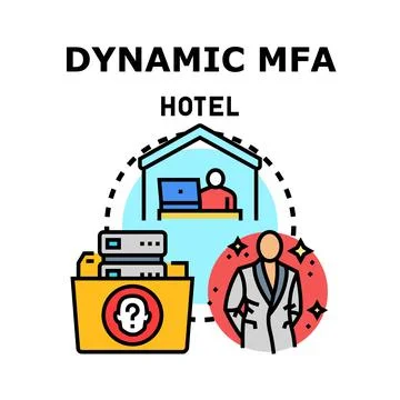Dynamic mfa for hotel data and customer management 스톡 일러스트
