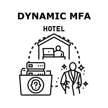 Dynamic mfa for hotel data and customer management Stock Illustration