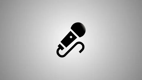 Dynamic microphone icon animation on gray gradient background motion graphic Stock Footage 346491289