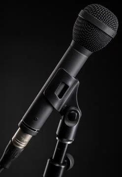 Dynamic Microphone on Stand Stock Photos