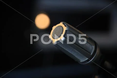 Dynamic microphone at studio Stock Photos