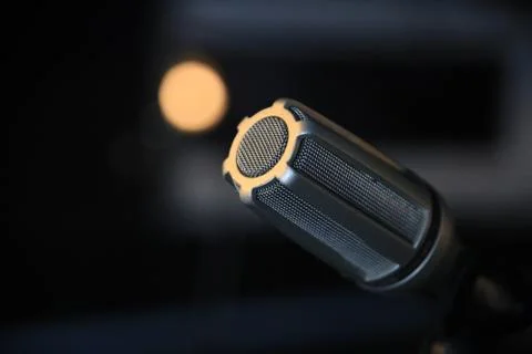 Dynamic microphone at studio Stock Photos