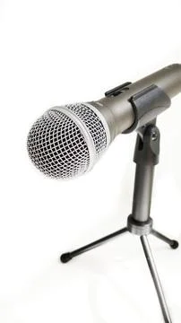 A dynamic microphone on white backgroud Foto stock