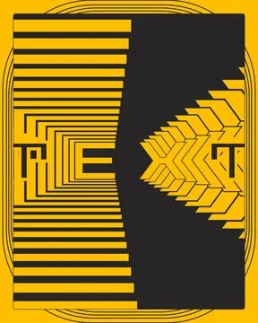 Dynamic Minimal Modern Text Poster Symmetry And Depth Wall Art Style Stock Illustration