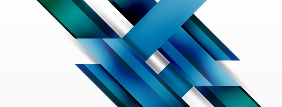 Dynamic minimalist abstraction with play of straight gradient lines. Interplay Stock Illustration