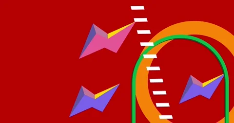 Dynamic minimalist geometric backdrop elements animation Stock Footage 301747309