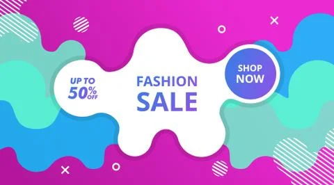 Dynamic Modern Fluid Background Promotion Fashion Banner Stock Illustration