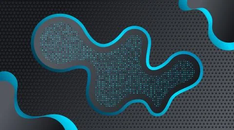 Dynamic Modern Fluid Black Blue Techno Corporate Business Background Stock Illustration