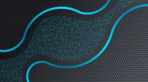 Dynamic Modern Fluid Black Blue Techno Corporate Business Background Stock Illustration