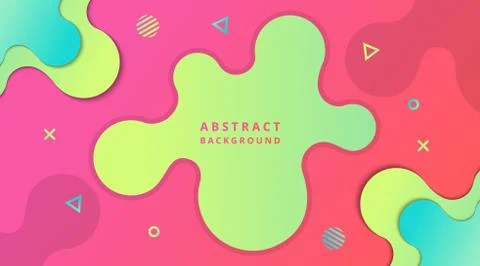 Dynamic Modern Fluid gradient background with geometric shapes composition Stock Illustration