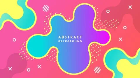 Dynamic Modern Fluid gradient background with geometric shapes composition Stock Illustration