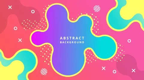 Dynamic Modern Fluid gradient background with geometric shapes composition Stock Illustration