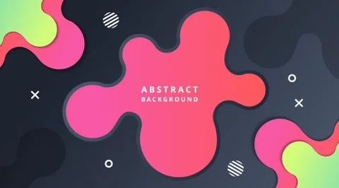 Dynamic Modern Fluid gradient background with geometric shapes composition Stock Illustration