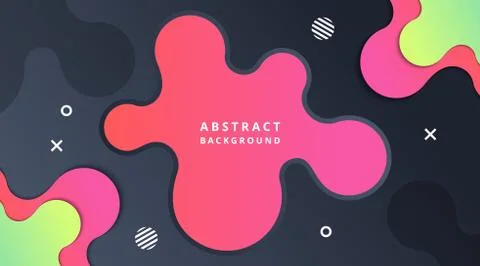 Dynamic Modern Fluid gradient background with geometric shapes composition Stock Illustration