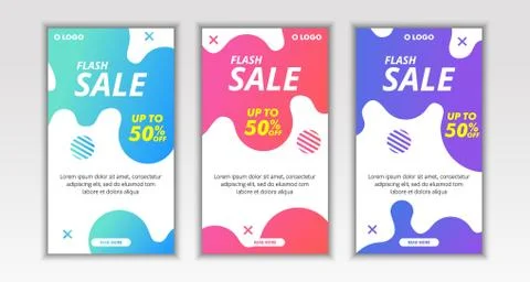 Dynamic Modern Fluid Mobile Flash Sale Banner template design Stock Illustration