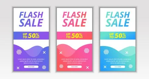 Dynamic Modern Fluid Mobile Flash Sale Banner template design Stock Illustration
