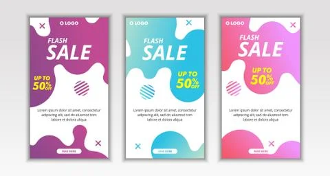 Dynamic Modern Fluid Mobile Flash Sale Banner template design Stock Illustration