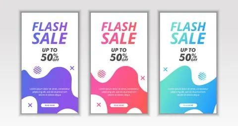 Dynamic Modern Fluid Mobile Flash Sale Banner template design Stock Illustration