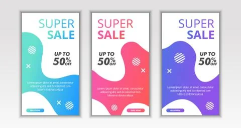Dynamic Modern Fluid Mobile Flash Sale Banner template design Stock Illustration