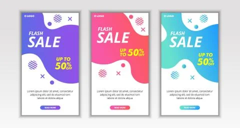 Dynamic Modern Fluid Mobile Flash Sale Banner template design Stock Illustration