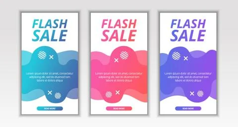 Dynamic Modern Fluid Mobile Flash Sale Banner template design Stock Illustration
