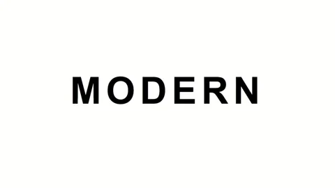 Dynamic 'MODERN' Text Animation on White Background. Clean, Minimalist, Con.. Stockbeeldmateriaal 330280180