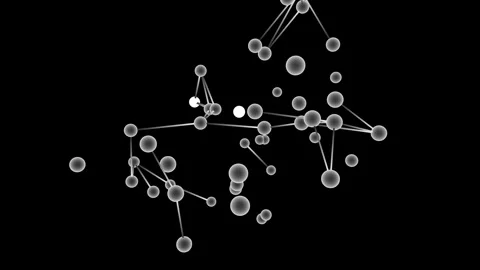 Dynamic Molecular Network Nodes Connecting Graph Animation 動画素材 343748815