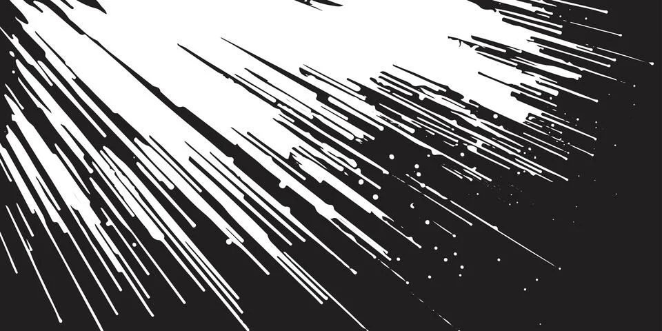 Dynamic monochrome abstract background with high speed diagonal paint streaks Stock Illustration