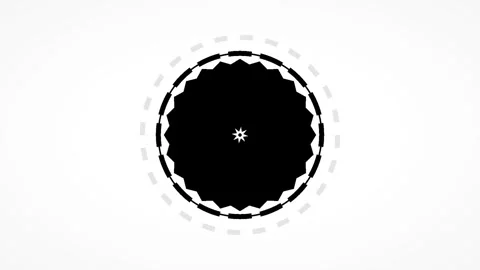 Dynamic motion of abstract circular patterns in black and white visual anim.. Vídeo Stock 342532960