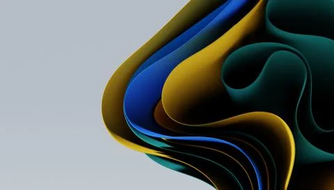 Dynamic motion abstract elements with multicolored sheets on white background Stock Illustration