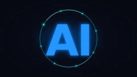Dynamic motion of AI technology concept with glowing blue AI letters in fut.. Stock Footage 338314142