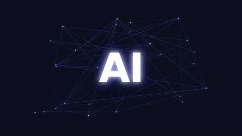Dynamic motion AI technology visualization with glowing neural network conn.. 库存影片 342639985