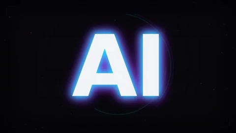 Dynamic motion of AI text glowing in neon style for futuristic technology v.. 库存影片 342556869