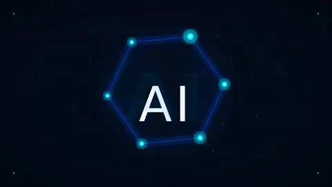 Dynamic Motion of Artificial Intelligence Concept with Hexagonal Network Vi.. Stock Footage 338314130