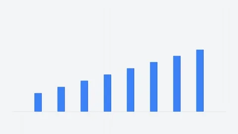 Dynamic motion of ascending blue bar graphs representing growth and progres.. 库存影片 342525417
