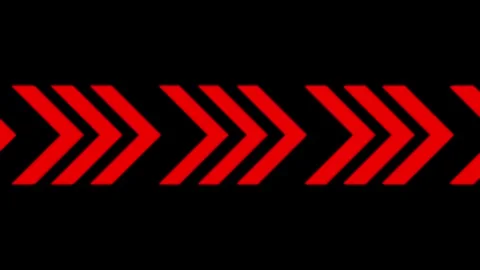 Dynamic motion background with repeating red arrows on black, forward movem.. Stock Footage 333621548