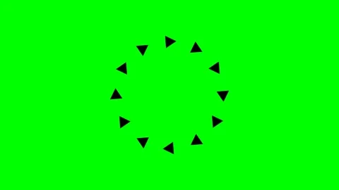 Dynamic motion of black triangles forming a circular pattern on vibrant gre.. Video stock 342527505