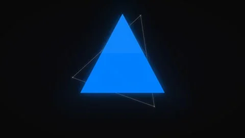 Dynamic Motion of Blue Triangle Animation in Video with Geometric Shapes an.. Stock Footage 342620235