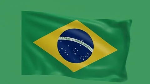 Dynamic motion of the Brazilian flag waving proudly, celebrating national pride Stock Footage 320148407