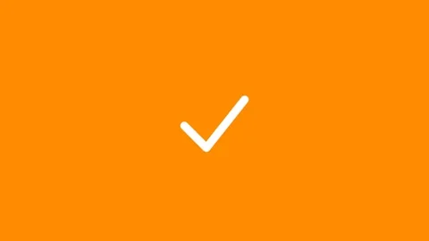 Dynamic motion of a checkmark symbol in vibrant orange background for visua.. Stock Footage 342625971