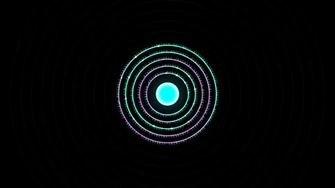 Dynamic motion of colorful concentric circles in digital animation for visu.. Stock Footage 342561561