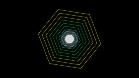 Dynamic motion of colorful concentric geometric shapes creating mesmerizing.. 库存影片 342547397