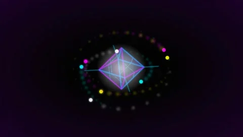 Dynamic motion of colorful geometric shapes in animated video sequence for .. 库存影片 342549189